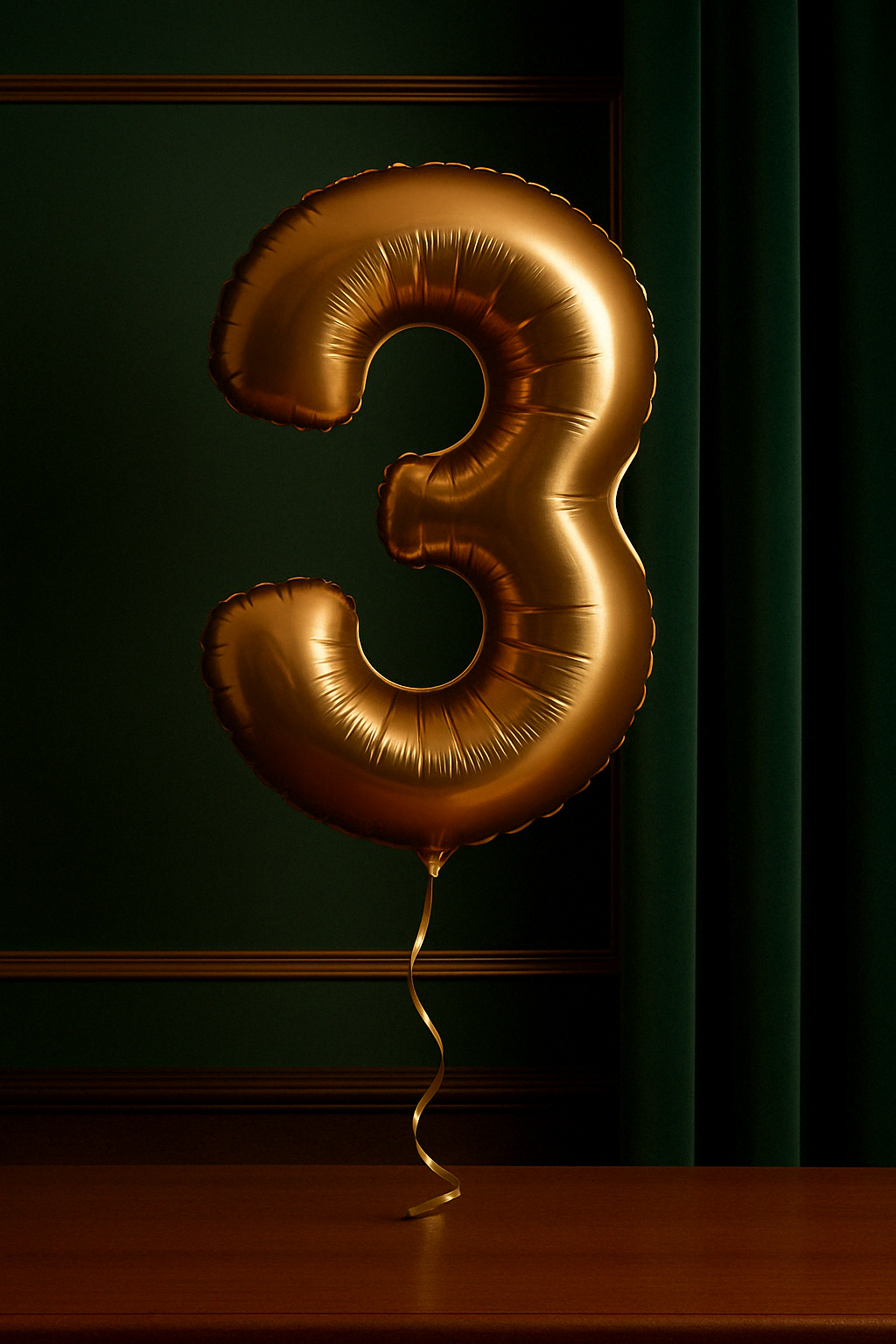 Gold Helium Number Balloons
