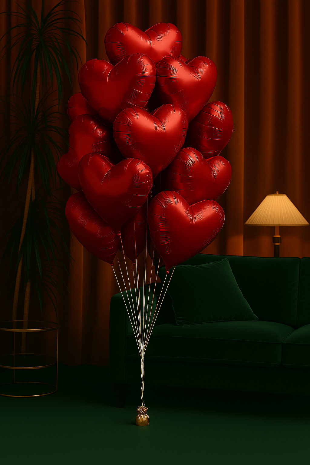 Red Heart Balloon Send Bouquet