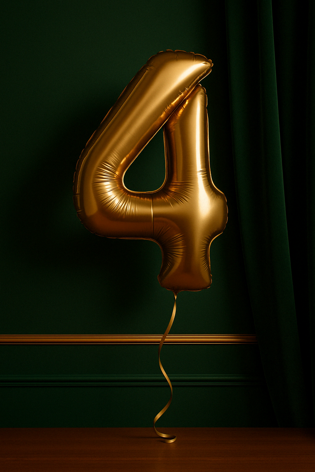 Gold Helium Number Balloons