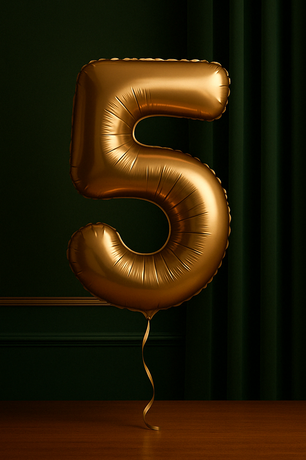 Gold Helium Number Balloons