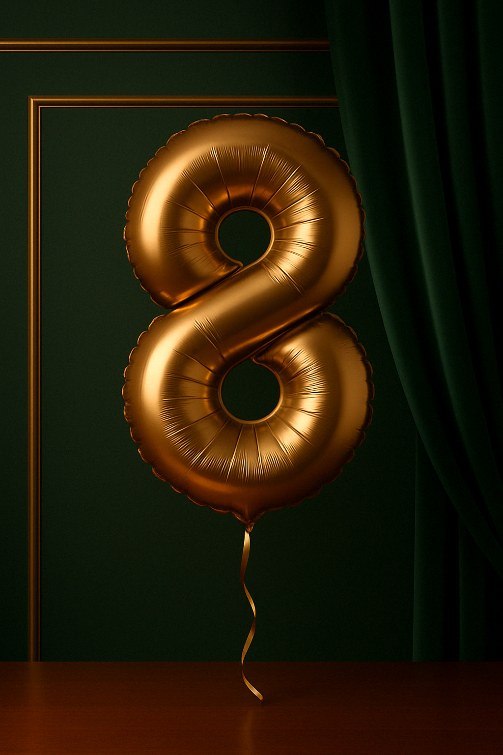 Gold Helium Number Balloons