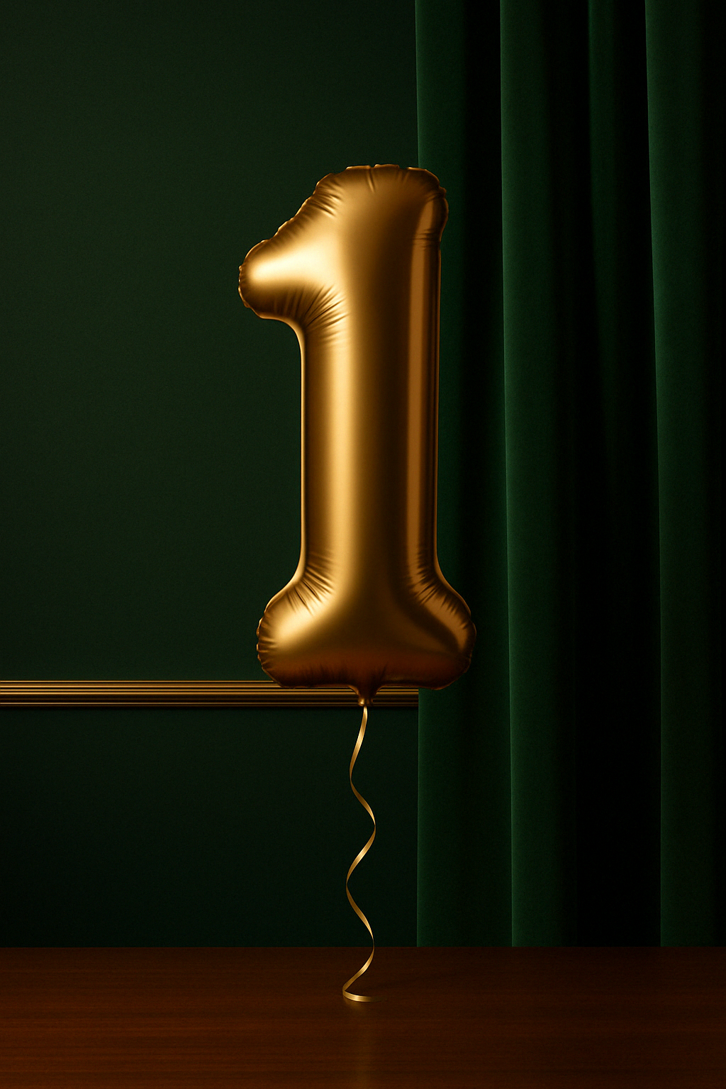 Gold Helium Number Balloons